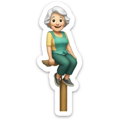 gran on a striper pole sticker
