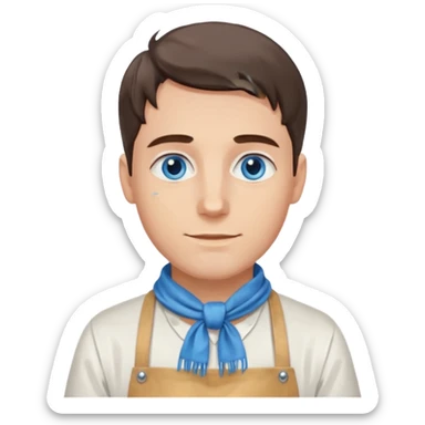 hold men blue eyes, apron painting scarf sticker