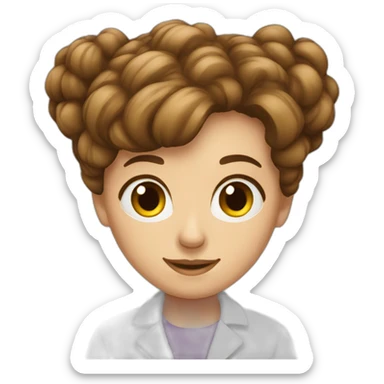 physiotherapist female hair brown sticker