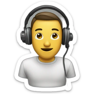 Hombre escuchando radio sticker