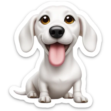 White sausage dog blowing a kiss sticker