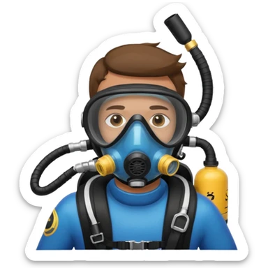 scuba diving with oxygen tank sticker