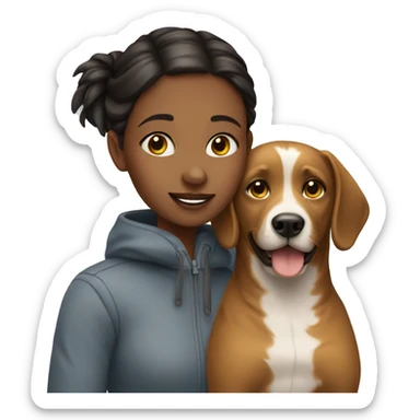Girl with dog sticker