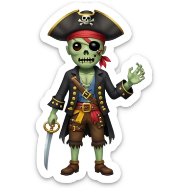 Pirate Zombie full body sticker