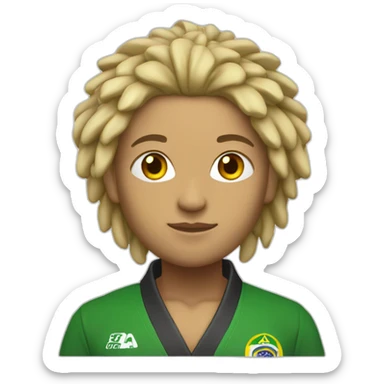 Lighskin with blond dreadlocks doing brazilian jiu-jítsus sticker
