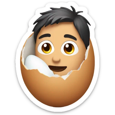 Guy hatching from an egg  sticker