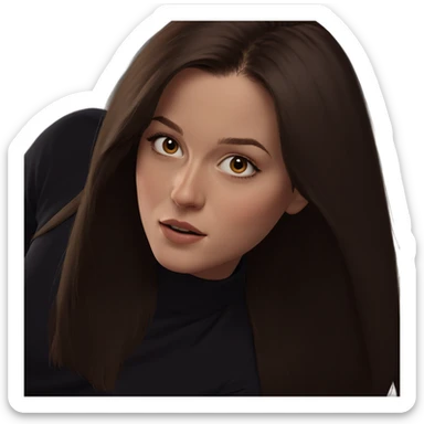 brown haired girl portrait sticker