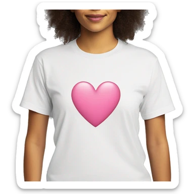 a tshirt with a pink heart sticker