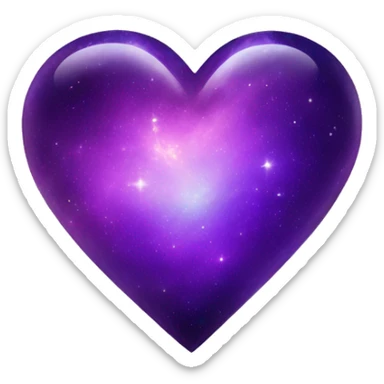 purple cosmic galaxy heart sticker