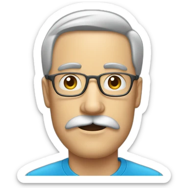 contorno rosto homem óculos com bigode sticker