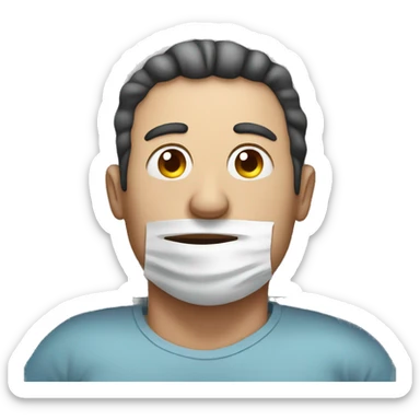 Man that is sick in bed sticker