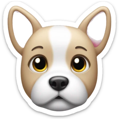 Sparkling dog with hello kitty whiskers sticker