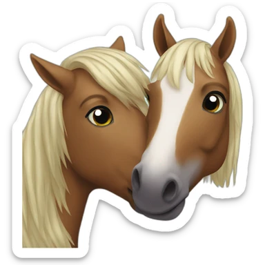 2 horse kissin sticker