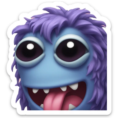 Kissing monster sticker