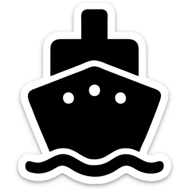 solid filled icon of a ship sticker