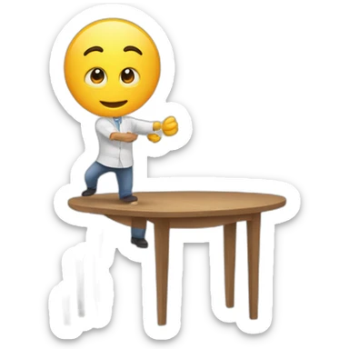 Un mec qui jete une table sticker