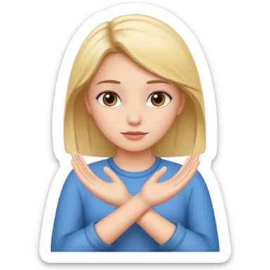 a girl with her hands across her  sticker
