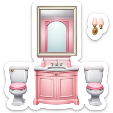 Light pink washroom in vintage glamour style sticker