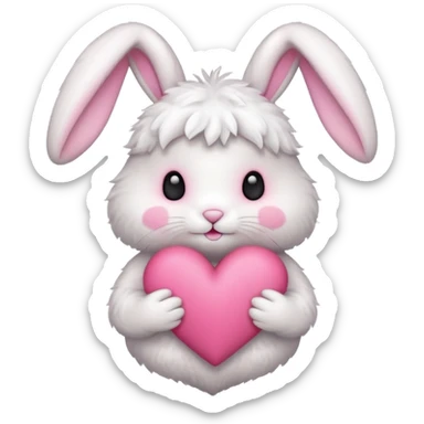 Cute Bunny heart  sticker