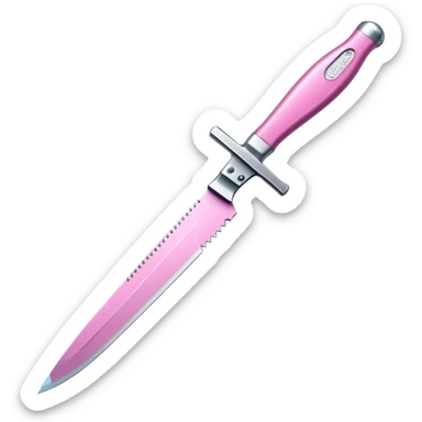 glitter pink knife sticker