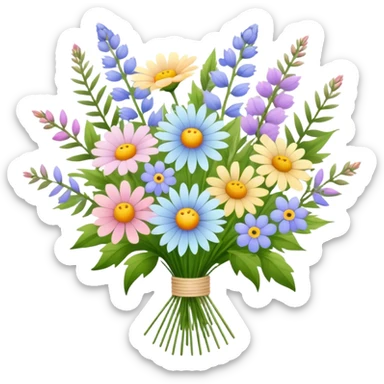 Pastel bouquet with wild flowers sticker