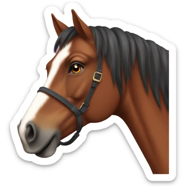 bay horse with blaze sticker