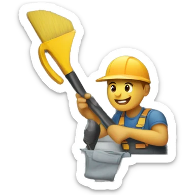 repairman repairing a window sticker