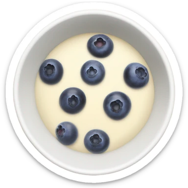 White acai bowl with blueberries , view from top, minimalism  sticker