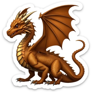 Brown winged dragon sticker
