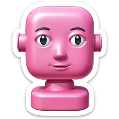 Jeff Koons style pink spam bust sculpture in a garden landscape  sticker