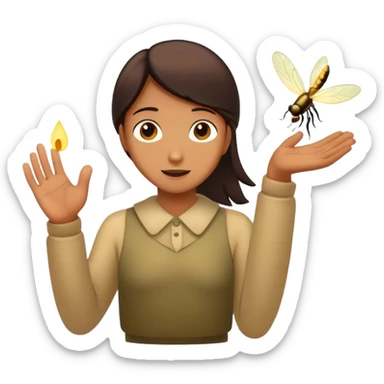 Catching a firefly sticker