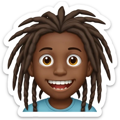 Kid with dreads and a gap sticker