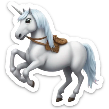 Saltamontes cabalgando sobre un unicornio sticker
