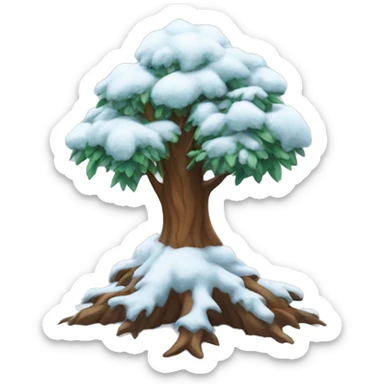 Tree with snow sticker
