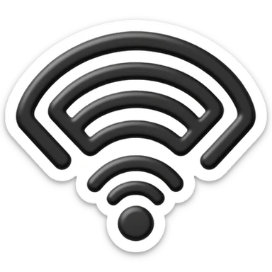 wifi single black line signal sticker