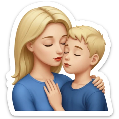 Mulher beijando testa do filho  sticker