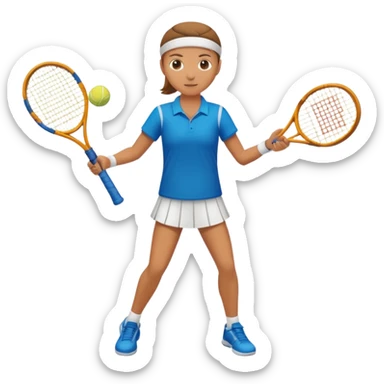 High resolution full body of a tennis player with just a one racket  sticker