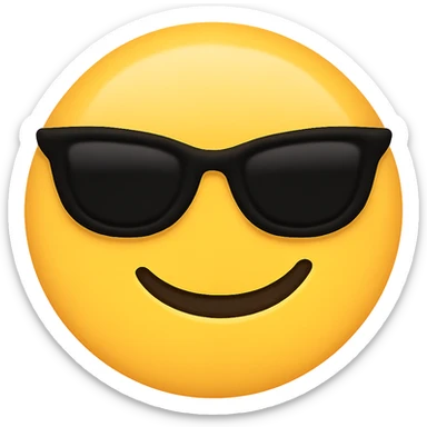 slay emoji, sunglasses and smirk, bold and stylish, no background sticker