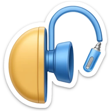 blue hearing aid sticker