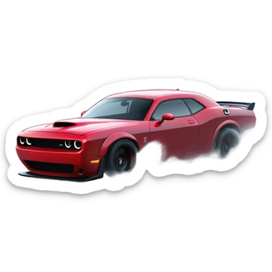 A dodge hellcat set doing drifts sticker