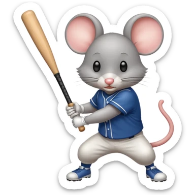 A mouse hitting a homerun. sticker