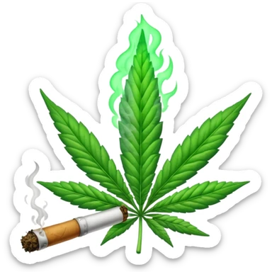 a marijuana jobnt burning sticker