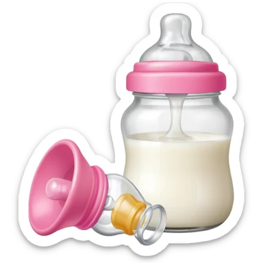 baby Milk bottle beside pacifier sticker