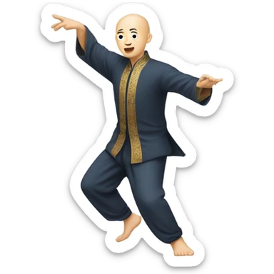 Bald Asian man dancing sticker