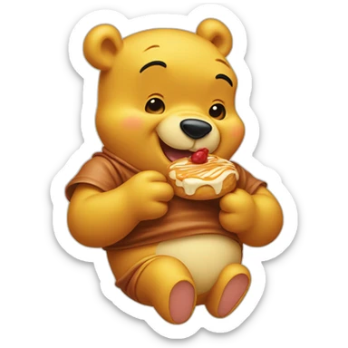 Winnie pooh eating dulce de leche sticker