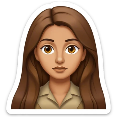 woman with Long Brown hair looking authoritarian  sticker