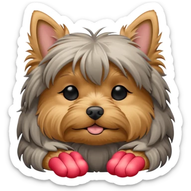 yorkshire dog laying down with closed eyes sticker