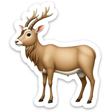 Een slede wordt getrokken door een eland in een noors dennenbos sticker