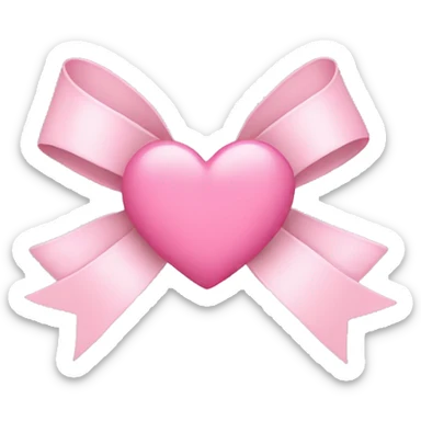 Bow with light pink heart  sticker