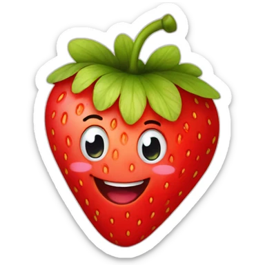 Smiling strawberry sticker